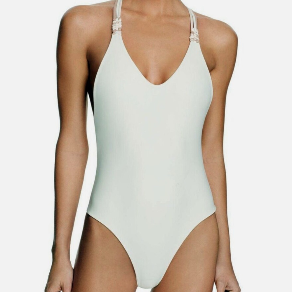 Elegant White One-Piece Swimsuit